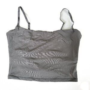SKIMS Fits Everybody Cropped Cami in Gunmetal